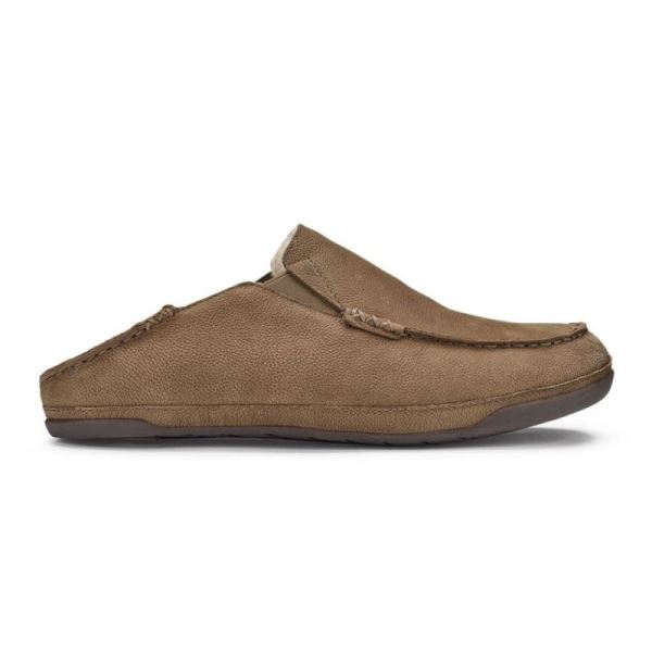 Olukai Men's Kipuka Hulu Leather Slippers - Toffee