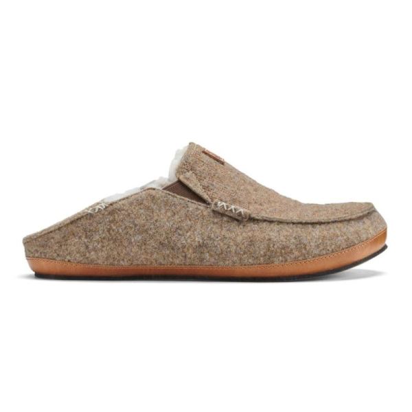 Olukai Men's Moloa Kilohana Wool Slippers - Mustang