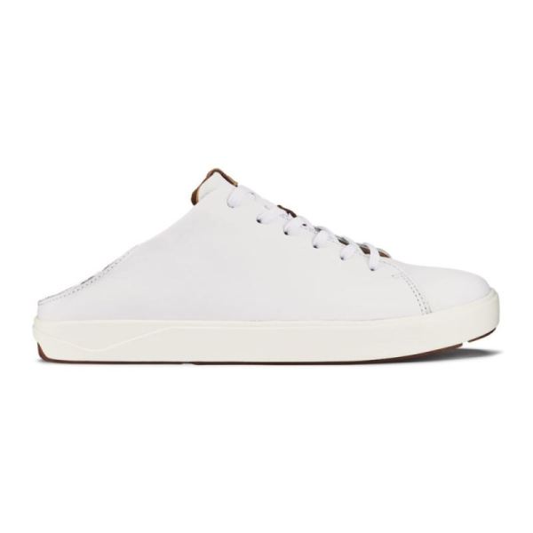 Olukai Men's Lae'ahi Li 'Ili Leather Sneakers - White
