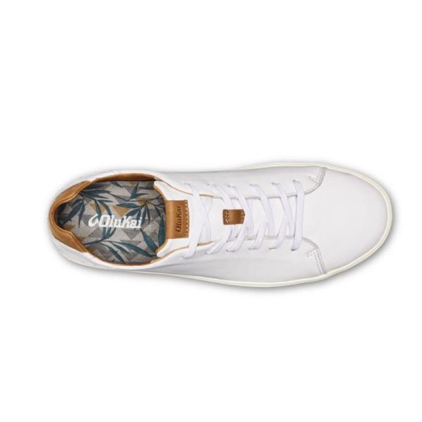 Olukai Men's Lae'ahi Li 'Ili Leather Sneakers - White