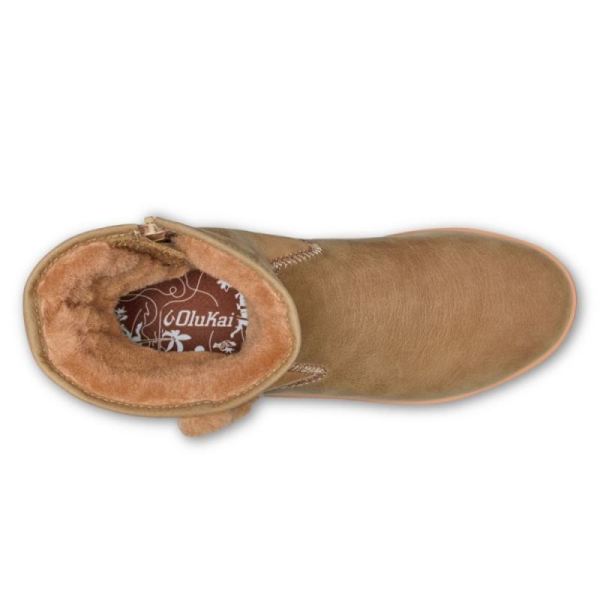 Olukai Women's Pa'ina Hulu Shearling Boots - Tan