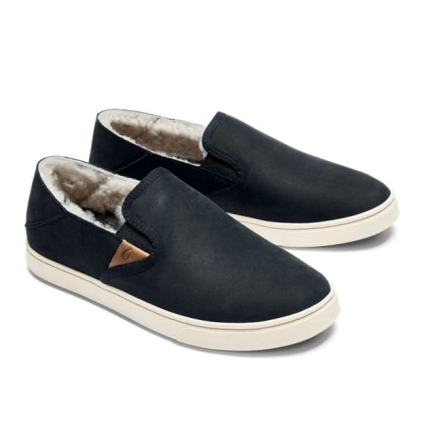 Olukai Women's Pehuea Heu Shearling Slip-On Sneakers - Lava Rock