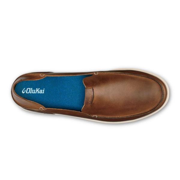 Olukai Men's Nalukai Leather Slip On Shoes - Fox / Bone