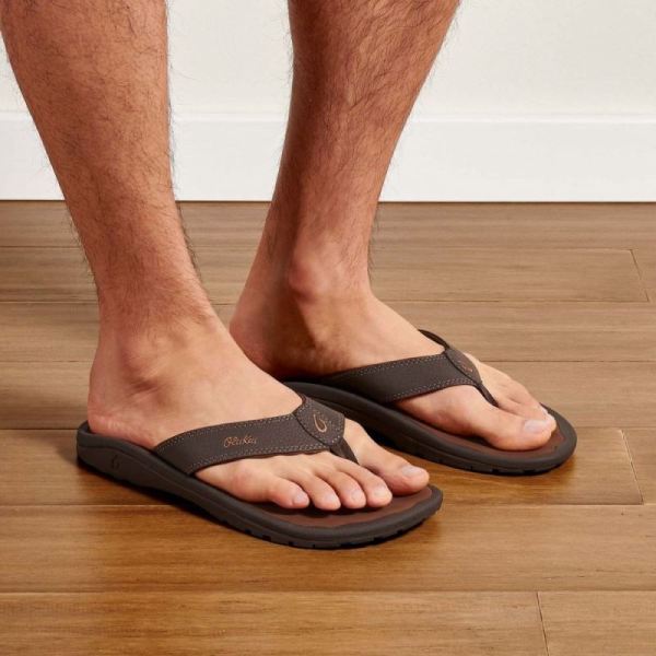 Olukai Men's Ohana Beach Sandals - Dark Java / Ray