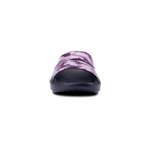 Oofos Women's OOahh Luxe Slide Sandal - Purple Camo