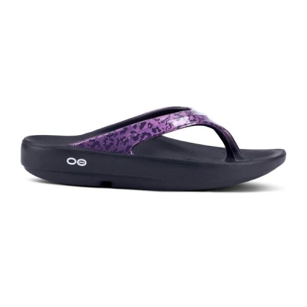 Oofos Women's OOlala Limited Sandal - Violet Leopard