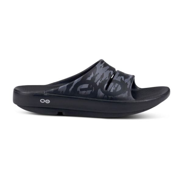 Oofos Men's OOahh Sport Slide Sandal - Black Camo