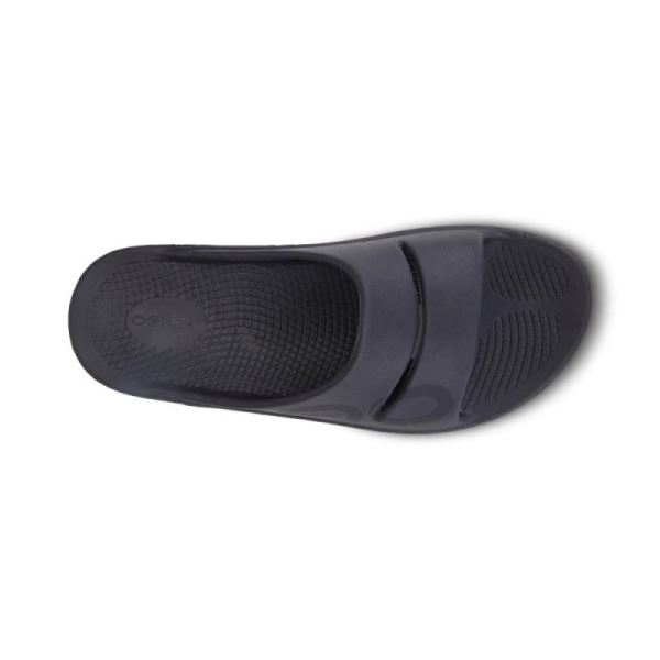 Oofos Women's OOahh Sport Slide Sandal - Black Matte