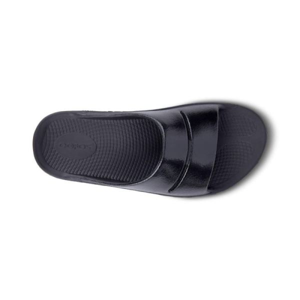 Oofos Women's OOahh Luxe Slide Sandal - Black