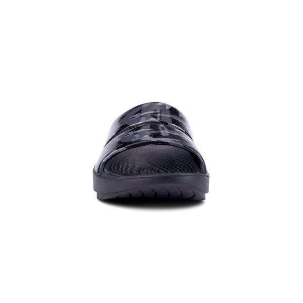 Oofos Women's OOahh Luxe Slide Sandal - Black Camo