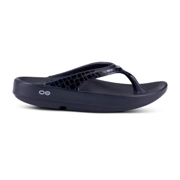 Oofos Women's OOlala Limited Sandal - Black Gator