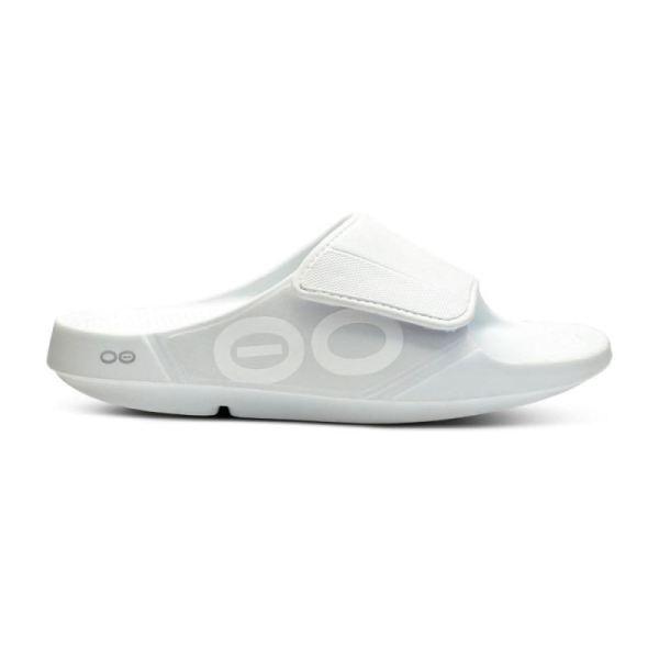 Oofos Men's OOahh Sport Flex Sandal - White