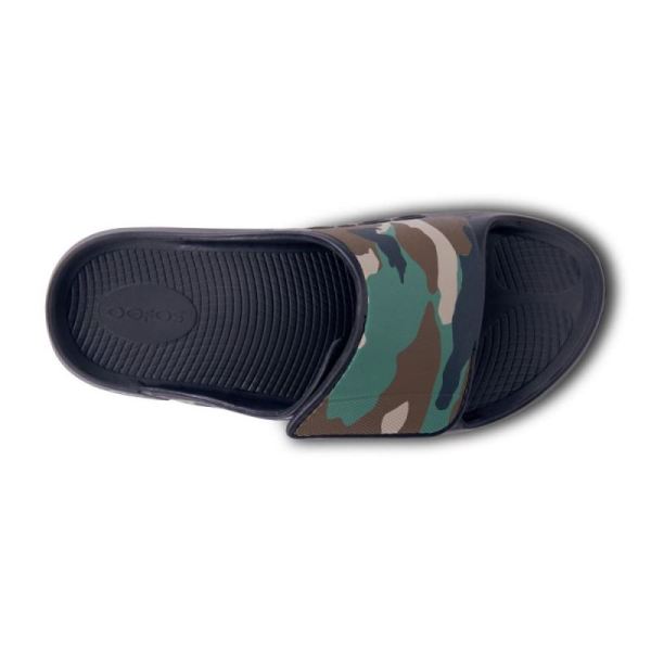 Oofos Men's OOahh Sport Flex Sandal- Woodland Camo