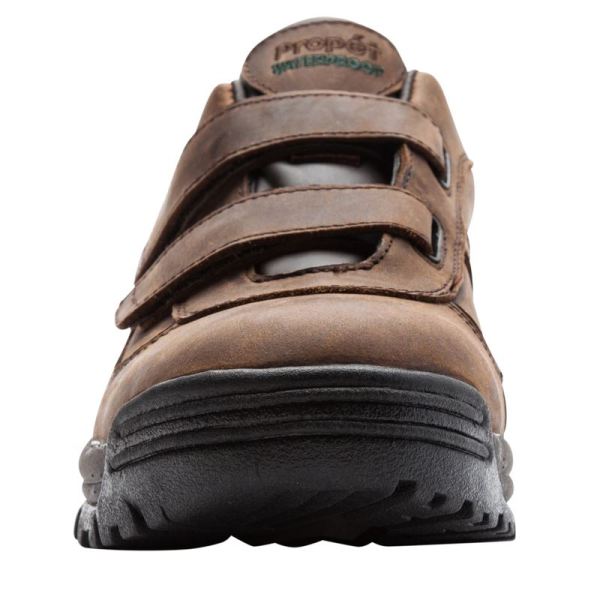 Propet-Men's Cliff Walker Low Strap-Brown Crazy Horse