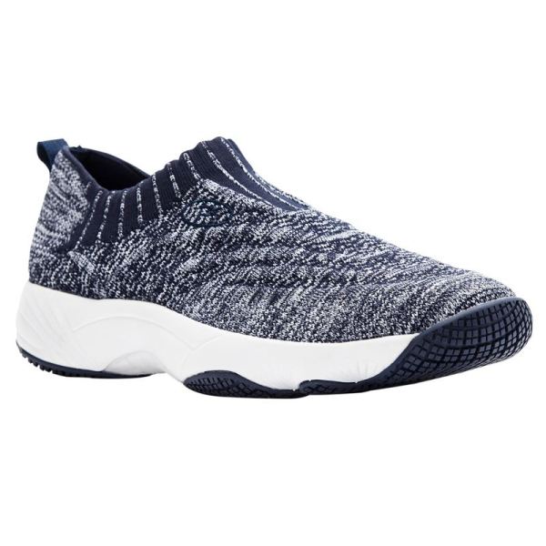 Propet-Women's Wash N Wear Slip-On Knit-Navy/White