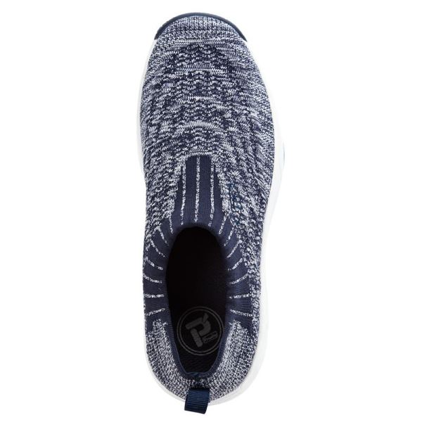 Propet-Women's Wash N Wear Slip-On Knit-Navy/White