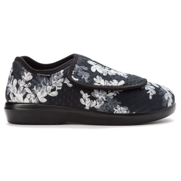 Propet-Women's Cush'n Foot-Black Floral