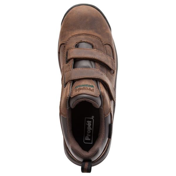 Propet-Men's Cliff Walker Low Strap-Brown Crazy Horse