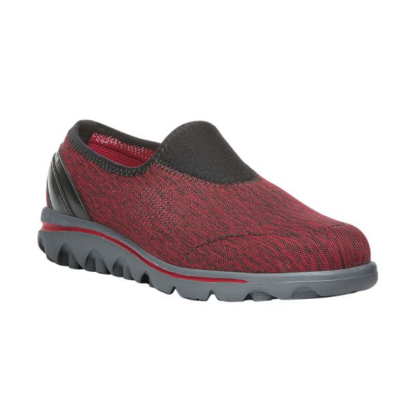 Propet-Women's TravelActive Slip-On-Black/Red Heather