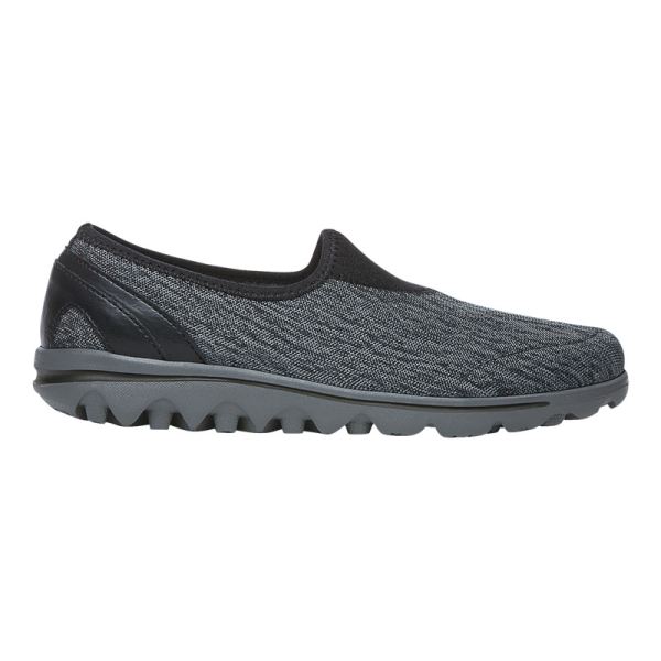 Propet-Women's TravelActive Slip-On-Black/Grey Heather