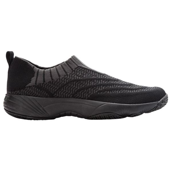 Propet-Women's Wash N Wear Slip-On Knit-Black/Dk Grey