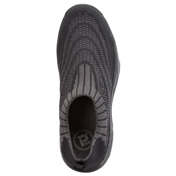 Propet-Women's Wash N Wear Slip-On Knit-Black/Dk Grey