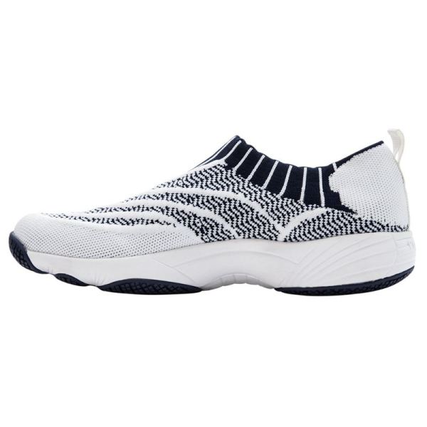 Propet-Women's Wash N Wear Slip-On Knit-White/Navy