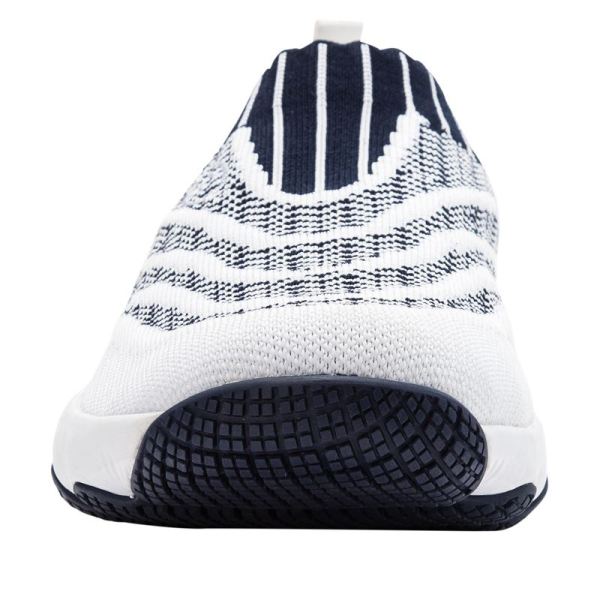 Propet-Women's Wash N Wear Slip-On Knit-White/Navy