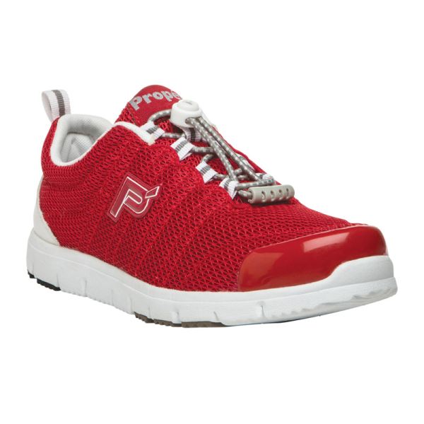 Propet-Women's TravelWalker II-Red/White Mesh