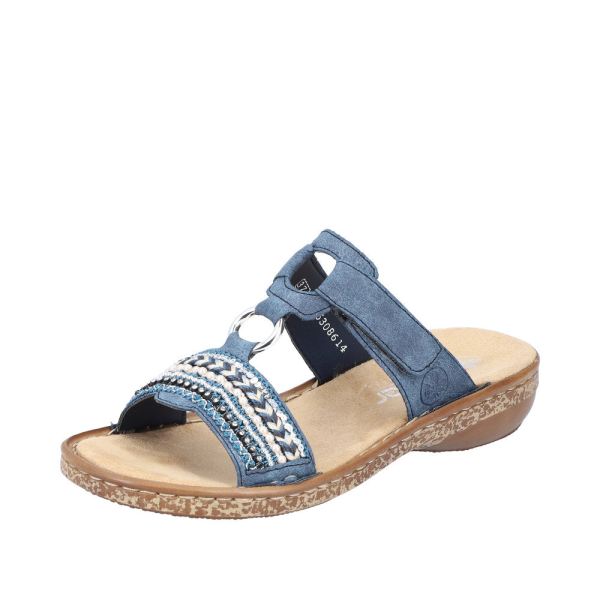 Rieker Women's sandals | Style 628M6 Casual Mule - Blue | Free Delivery