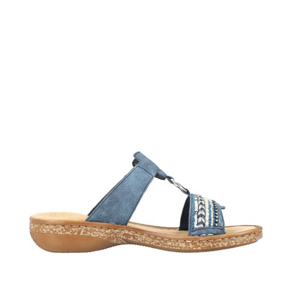 Rieker Women's sandals | Style 628M6 Casual Mule - Blue | Free Delivery