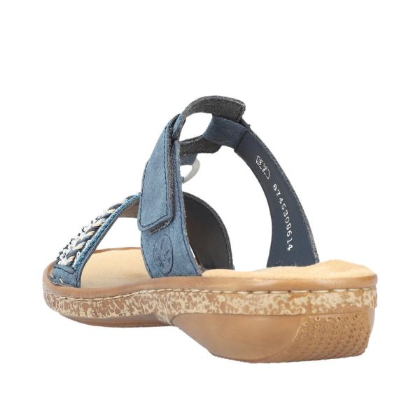 Rieker Women's sandals | Style 628M6 Casual Mule - Blue | Free Delivery