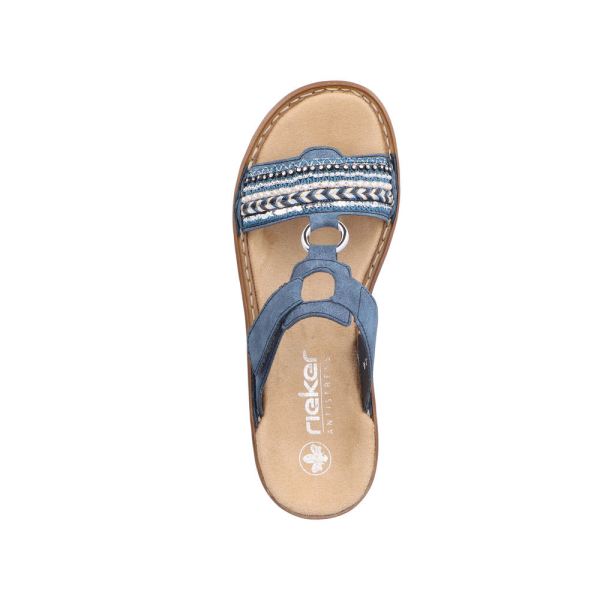 Rieker Women's sandals | Style 628M6 Casual Mule - Blue | Free Delivery