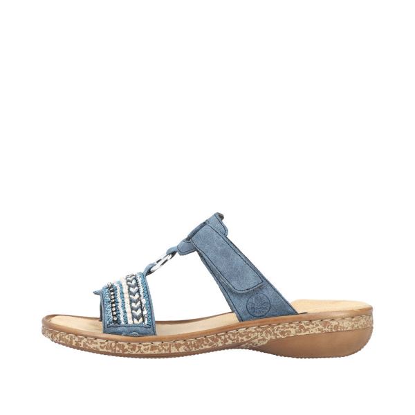 Rieker Women's sandals | Style 628M6 Casual Mule - Blue | Free Delivery