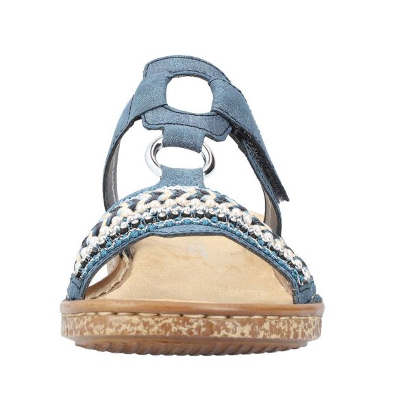 Rieker Women's sandals | Style 628M6 Casual Mule - Blue | Free Delivery