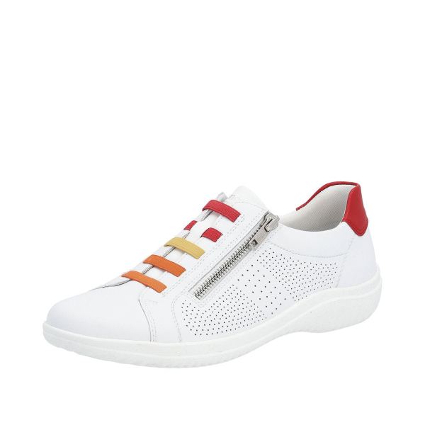 Remonte Women's shoes | Style D1E02 Casual Zipper - White Combination | Free Delivery