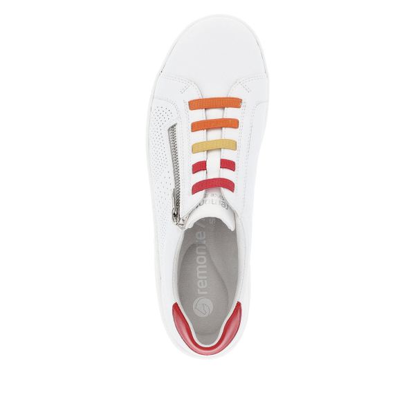 Remonte Women's shoes | Style D1E02 Casual Zipper - White Combination | Free Delivery