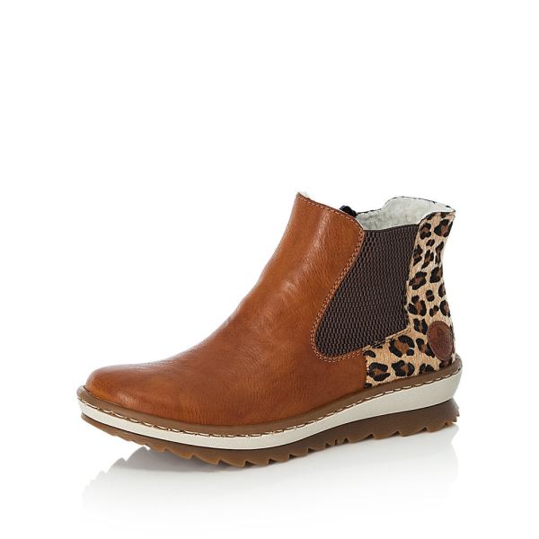 Rieker Synthetic leather Women's Short Boots| Z8689 Ankle Boots - Brown | Free Delivery