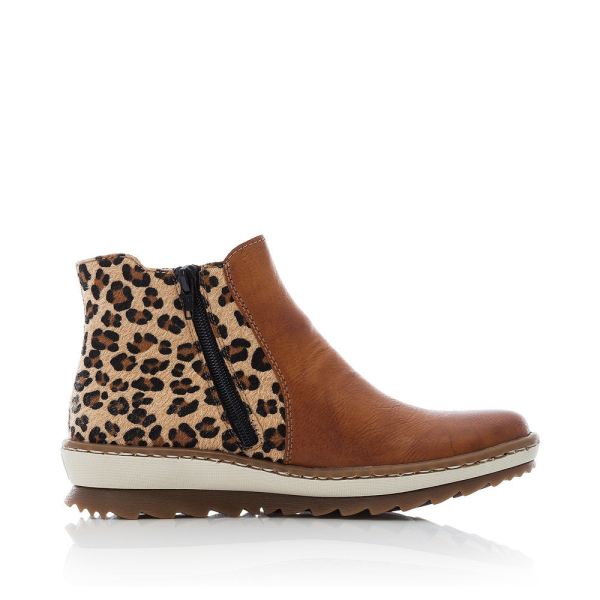 Rieker Synthetic leather Women's Short Boots| Z8689 Ankle Boots - Brown | Free Delivery