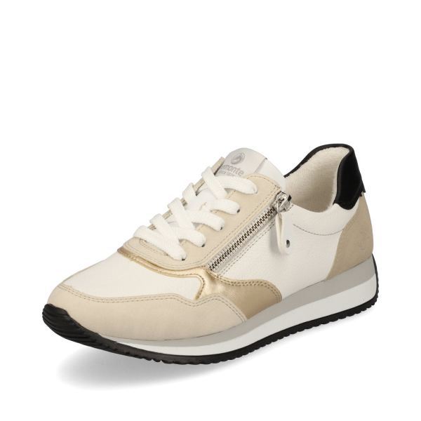 Remonte Women's shoes | Style D0H01 Athletic Lace-up with zip - Beige | Free Delivery