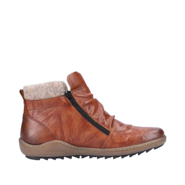 Remonte Leather Women's Mid Height Boots| R1486-22 Mid-height Boots - Brown Combination | Free Delivery