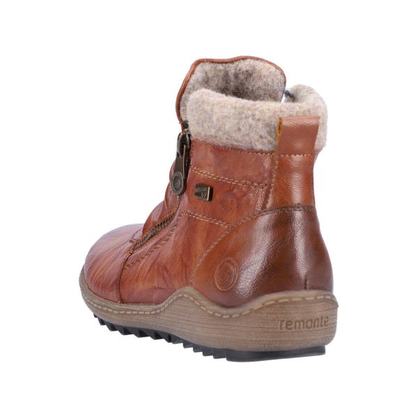 Remonte Leather Women's Mid Height Boots| R1486-22 Mid-height Boots - Brown Combination | Free Delivery