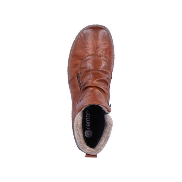 Remonte Leather Women's Mid Height Boots| R1486-22 Mid-height Boots - Brown Combination | Free Delivery