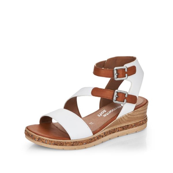 Remonte Women's sandals | Style D3052 Casual Sandal - White Combination | Free Delivery