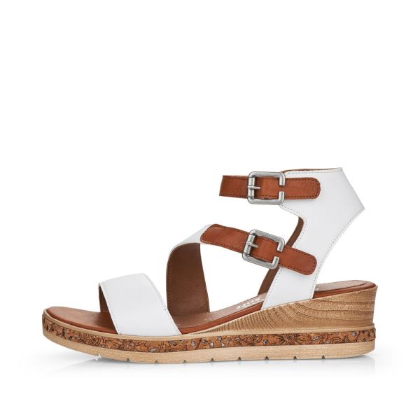 Remonte Women's sandals | Style D3052 Casual Sandal - White Combination | Free Delivery