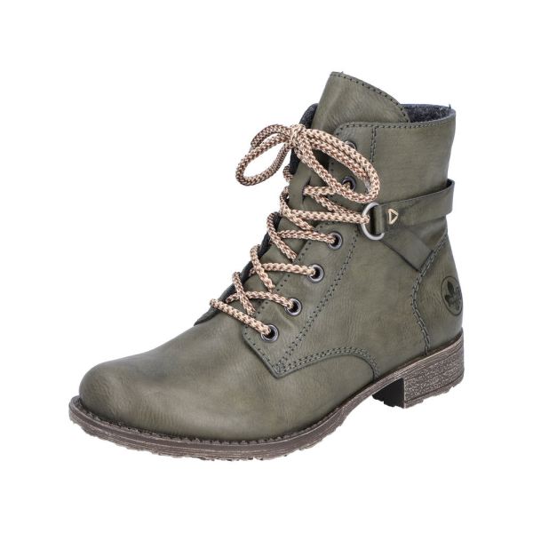 Rieker Synthetic Material Women's short boots| 70848 Ankle Boots - Green | Free Delivery