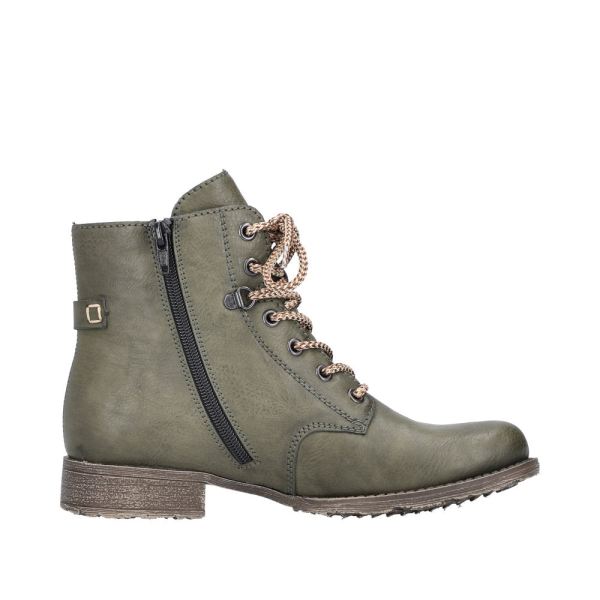 Rieker Synthetic Material Women's short boots| 70848 Ankle Boots - Green | Free Delivery