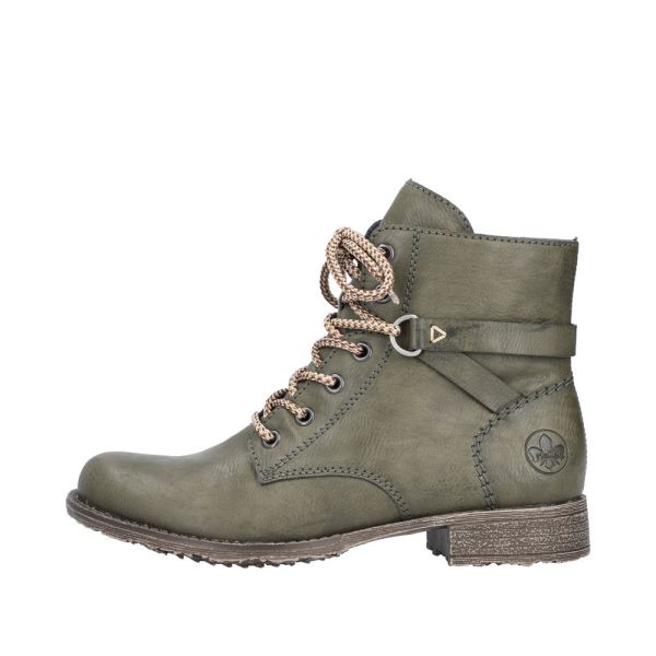 Rieker Synthetic Material Women's short boots| 70848 Ankle Boots - Green | Free Delivery