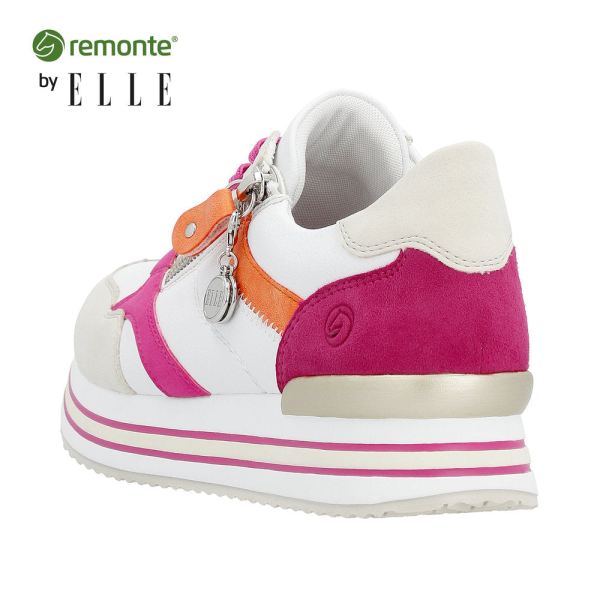 Remonte Women's shoes | Style D1323 Athletic Lace-up with zip - White Combination | Free Delivery