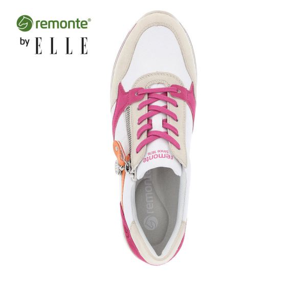 Remonte Women's shoes | Style D1323 Athletic Lace-up with zip - White Combination | Free Delivery